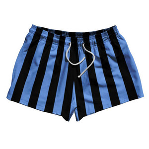 Carolina Blue & Black Vertical Stripe 2.5" Swim Shorts Made in USA by Ultras Carolina Blue & Black Vertical Stripe 2.5" Swim Shorts Made in USA by Ultras