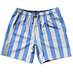 Carolina Blue & White Vertical Stripe Swim Shorts 7.5" Made in USA by Ultras Carolina Blue & White Vertical Stripe Swim Shorts 7.5" Made in USA by Ultras