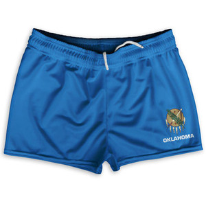Oklahoma US State Flag Shorty Short Gym Shorts 2.5" Inseam Made In USA by Shorty Shorts Oklahoma US State Flag Shorty Short Gym Shorts 2.5" Inseam Made In USA by Shorty Shorts