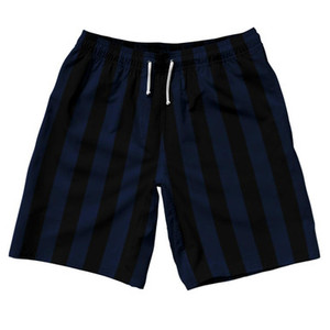 Navy Blue & Black Vertical Stripe 10" Swim Shorts Made in USA by Ultras Navy Blue & Black Vertical Stripe 10" Swim Shorts Made in USA by Ultras