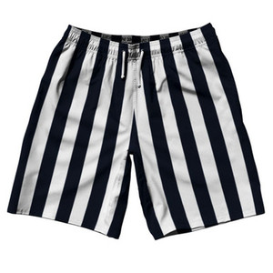 Navy Blue & White Vertical Stripe 10" Swim Shorts Made in USA by Ultras Navy Blue & White Vertical Stripe 10" Swim Shorts Made in USA by Ultras