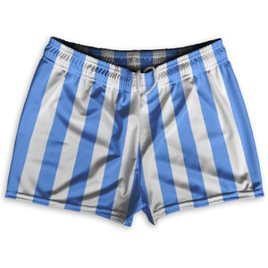 Carolina Blue & White Vertical Stripe Shorty Short Gym Shorts 2.5" Inseam Made In USA by Ultras Carolina Blue & White Vertical Stripe Shorty Short Gym Shorts 2.5" Inseam Made In USA by Ultras
