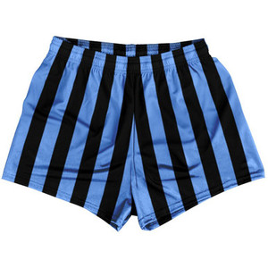 Carolina Blue & Black Vertical Stripe Womens & Girls Sport Shorts End Made In USA by Ultras Carolina Blue & Black Vertical Stripe Womens & Girls Sport Shorts End Made In USA by Ultras