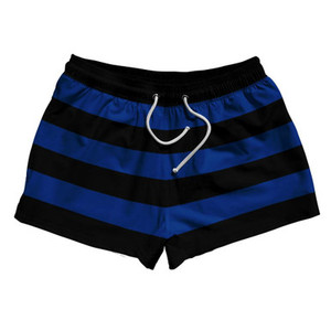 Royal Blue & Black Horizontal Stripe 2.5" Swim Shorts Made in USA by Ultras Royal Blue & Black Horizontal Stripe 2.5" Swim Shorts Made in USA by Ultras