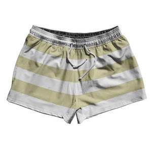 Vegas Gold & White Horizontal Stripe 2.5" Swim Shorts Made in USA by Ultras Vegas Gold & White Horizontal Stripe 2.5" Swim Shorts Made in USA by Ultras