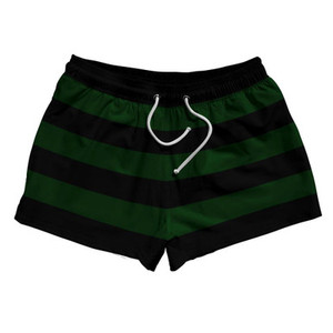Forest Green & Black Horizontal Stripe 2.5" Swim Shorts Made in USA by Ultras Forest Green & Black Horizontal Stripe 2.5" Swim Shorts Made in USA by Ultras
