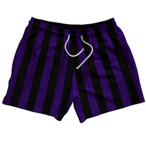 Purple Violet Laker & Black Vertical Stripe 5" Swim Shorts Made in USA by Ultras Purple Violet Laker & Black Vertical Stripe 5" Swim Shorts Made in USA by Ultras