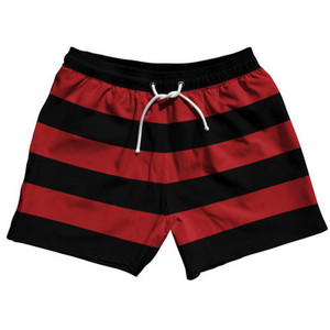 Dark Red & Black Horizontal Stripe 5" Swim Shorts Made in USA by Ultras Dark Red & Black Horizontal Stripe 5" Swim Shorts Made in USA by Ultras