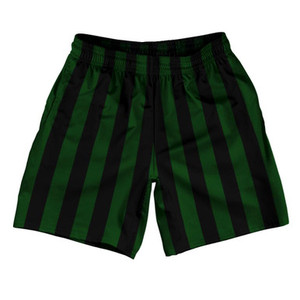 Forest Green & Black Vertical Stripe Athletic Running Fitness Exercise Shorts 7" Inseam Shorts Made In USA by Ultras Forest Green & Black Vertical Stripe Athletic Running Fitness Exercise Shorts 7" Inseam Shorts Made In USA by Ultras
