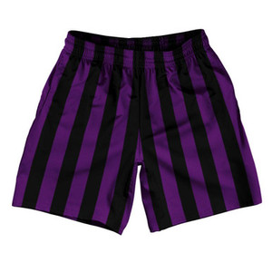 Medium Purple & Black Vertical Stripe Athletic Running Fitness Exercise Shorts 7" Inseam Shorts Made In USA by Ultras Medium Purple & Black Vertical Stripe Athletic Running Fitness Exercise Shorts 7" Inseam Shorts Made In USA by Ultras