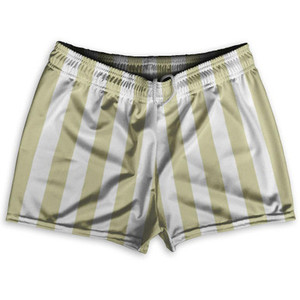 Vegas Gold & White Vertical Stripe Shorty Short Gym Shorts 2.5" Inseam Made In USA by Ultras Vegas Gold & White Vertical Stripe Shorty Short Gym Shorts 2.5" Inseam Made In USA by Ultras