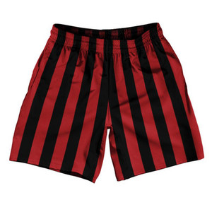 Red & Black Vertical Stripe Athletic Running Fitness Exercise Shorts 7" Inseam Shorts Made In USA by Ultras Red & Black Vertical Stripe Athletic Running Fitness Exercise Shorts 7" Inseam Shorts Made In USA by Ultras