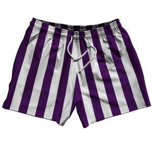 Medium Purple & White Vertical Stripe 5" Swim Shorts Made in USA by Ultras Medium Purple & White Vertical Stripe 5" Swim Shorts Made in USA by Ultras