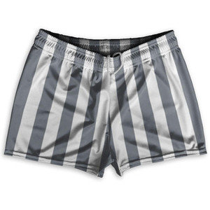 Dark Gray & White Vertical Stripe Shorty Short Gym Shorts 2.5" Inseam Made In USA by Ultras Dark Gray & White Vertical Stripe Shorty Short Gym Shorts 2.5" Inseam Made In USA by Ultras
