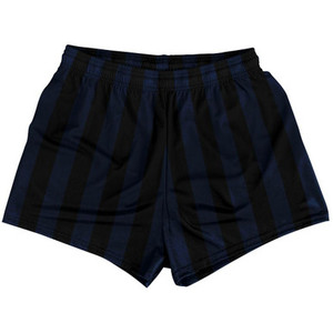 Navy Blue & Black Vertical Stripe Womens & Girls Sport Shorts End Made In USA by Ultras Navy Blue & Black Vertical Stripe Womens & Girls Sport Shorts End Made In USA by Ultras