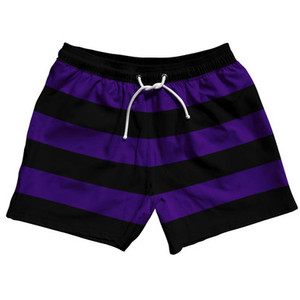 Laker Purple & Black Horizontal Stripe 5" Swim Shorts Made in USA by Ultras Laker Purple & Black Horizontal Stripe 5" Swim Shorts Made in USA by Ultras