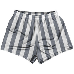 Dark Gray & White Vertical Stripe Womens & Girls Sport Shorts End Made In USA by Ultras Dark Gray & White Vertical Stripe Womens & Girls Sport Shorts End Made In USA by Ultras