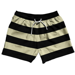 Vegas Gold & Black Horizontal Stripe 5" Swim Shorts Made in USA by Ultras Vegas Gold & Black Horizontal Stripe 5" Swim Shorts Made in USA by Ultras