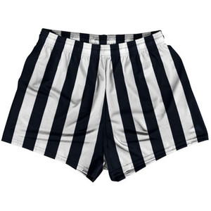 Navy Blue & White Vertical Stripe Womens & Girls Sport Shorts End Made In USA by Ultras Navy Blue & White Vertical Stripe Womens & Girls Sport Shorts End Made In USA by Ultras