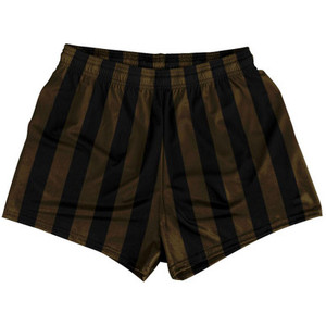 Dark Brown & Black Vertical Stripe Womens & Girls Sport Shorts End Made In USA by Ultras Dark Brown & Black Vertical Stripe Womens & Girls Sport Shorts End Made In USA by Ultras