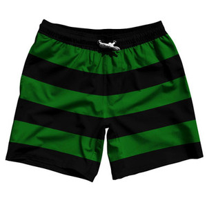 Kelly Green & Black Horizontal Stripe 7" Swim Shorts Made in USA by Ultras Kelly Green & Black Horizontal Stripe 7" Swim Shorts Made in USA by Ultras