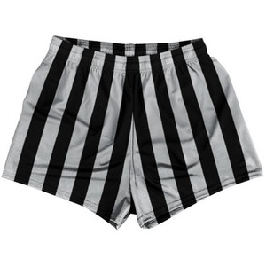Medium Gray & Black Vertical Stripe Womens & Girls Sport Shorts End Made In USA by Ultras Medium Gray & Black Vertical Stripe Womens & Girls Sport Shorts End Made In USA by Ultras