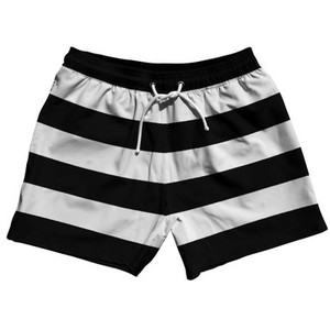 Cool Grey & Black Horizontal Stripe 5" Swim Shorts Made in USA by Ultras Cool Grey & Black Horizontal Stripe 5" Swim Shorts Made in USA by Ultras