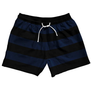 Navy & Black Horizontal Stripe 5" Swim Shorts Made in USA by Ultras Navy & Black Horizontal Stripe 5" Swim Shorts Made in USA by Ultras