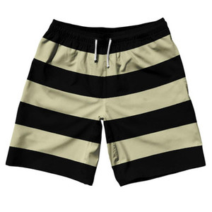 Vegas Gold & Black Horizontal Stripe 10" Swim Shorts Made in USA by Ultras Vegas Gold & Black Horizontal Stripe 10" Swim Shorts Made in USA by Ultras