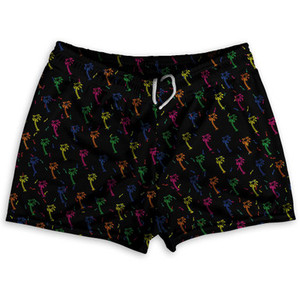Party Palms Shorty Short Gym Shorts 2.5"Inseam Made in USA - Black Party Palms Shorty Short Gym Shorts 2.5"Inseam Made in USA - Black
