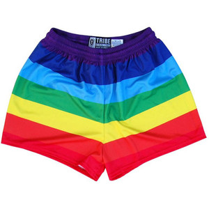 Rainbow Womens & Girls Sport Shorts by Mile End Made In USA - Red Rainbow Womens & Girls Sport Shorts by Mile End Made In USA - Red