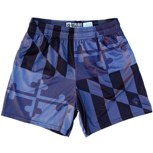 Womens Maryland Flag Quads Lacrosse Game Shorts Made in USA - Black Womens Maryland Flag Quads Lacrosse Game Shorts Made in USA - Black