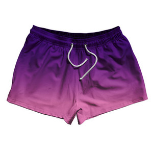 Indigo And Pink Ombre 2.5" Swim Shorts Made in USA - Hot Pink Indigo And Pink Ombre 2.5" Swim Shorts Made in USA - Hot Pink