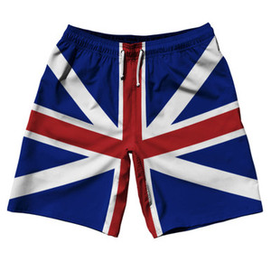 Great Britain 10" Swim Shorts Made in USA - Blue Red Great Britain 10" Swim Shorts Made in USA - Blue Red