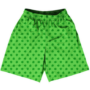Ireland Irish Shamrock Clovers Basketball Practice Shorts Made In USA - Green