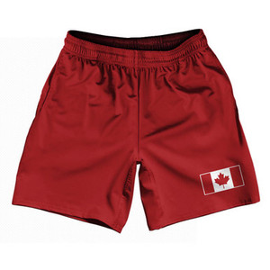 Canada Country Heritage Flag Athletic Running Fitness Exercise Shorts 7" Inseam Made In USA Shorts - Red Canada Country Heritage Flag Athletic Running Fitness Exercise Shorts 7" Inseam Made In USA Shorts - Red