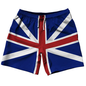 Great Britain 7.5" Swim Shorts Made in USA - Blue Red Great Britain 7.5" Swim Shorts Made in USA - Blue Red