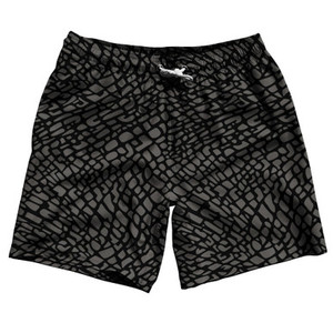 Elephant Skin Pattern 7" Swim Shorts Made in USA - Black