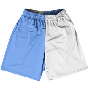 Blue Carolina And White Quad Color Basketball Practice Shorts Made In USA Blue Carolina And White Quad Color Basketball Practice Shorts Made In USA