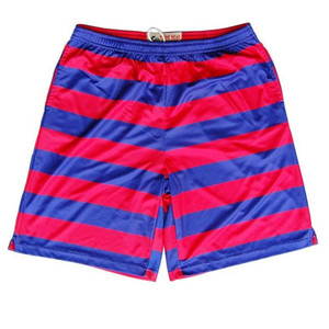 Red and Navy Horizontal Stripe Sublimated Shorts Made in USA - Red and Navy Red and Navy Horizontal Stripe Sublimated Shorts Made in USA - Red and Navy