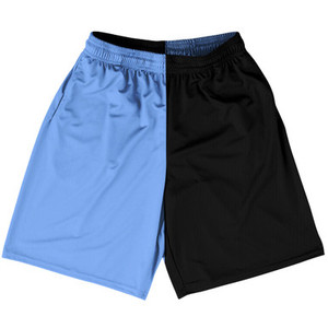 Blue Carolina And Black Quad Color Basketball Practice Shorts Made In USA Blue Carolina And Black Quad Color Basketball Practice Shorts Made In USA