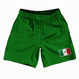 Mexico Country Heritage Flag Athletic Running Fitness Exercise Shorts 7" Inseam Made In USA Shorts - Green Mexico Country Heritage Flag Athletic Running Fitness Exercise Shorts 7" Inseam Made In USA Shorts - Green
