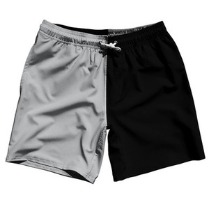 Grey Medium And Black Quad Color Swim Shorts 7" Made In USA Grey Medium And Black Quad Color Swim Shorts 7" Made In USA