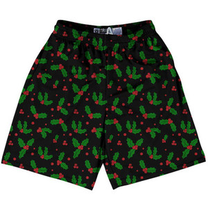 Mistletoe Sublimated Lacrosse Shorts Made in USA - Black Mistletoe Sublimated Lacrosse Shorts Made in USA - Black