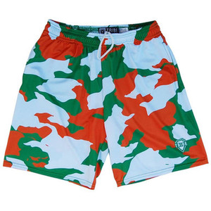 Ireland Flag Camo Lacrosse Shorts Made in USA - Kelly Ireland Flag Camo Lacrosse Shorts Made in USA - Kelly