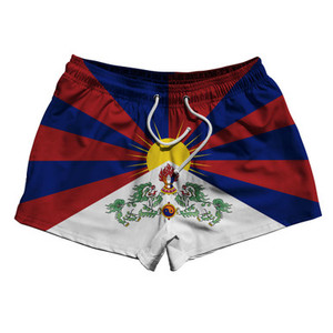 Tibet 2.5" Swim Shorts Made in USA - White Blue Tibet 2.5" Swim Shorts Made in USA - White Blue