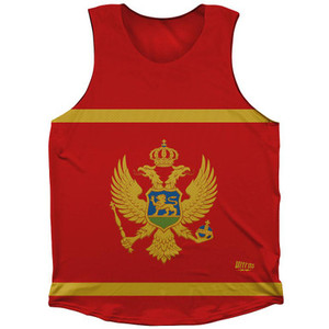 Montenegro Country Flag Athletic Tank Top Made in USA - Red Yellow Montenegro Country Flag Athletic Tank Top Made in USA - Red Yellow