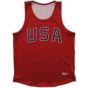 USA 68 Athletic Track Tank Top Made In USA - Red USA 68 Athletic Track Tank Top Made In USA - Red