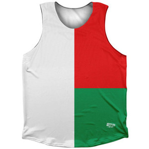Madagascar Country Flag Athletic Tank Top Made in USA - White Green Madagascar Country Flag Athletic Tank Top Made in USA - White Green