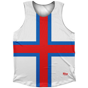 Faroe Islands Country Flag Athletic Tank Top Made in USA - White Red Faroe Islands Country Flag Athletic Tank Top Made in USA - White Red